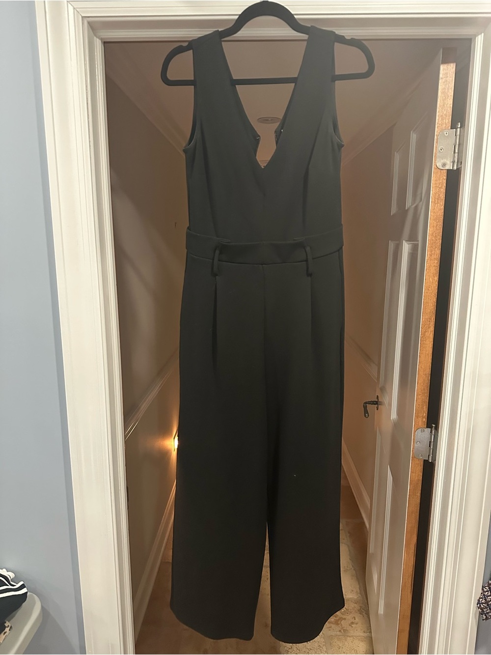 Sleeveless Black V-Neck Wide-Leg Jumpsuit